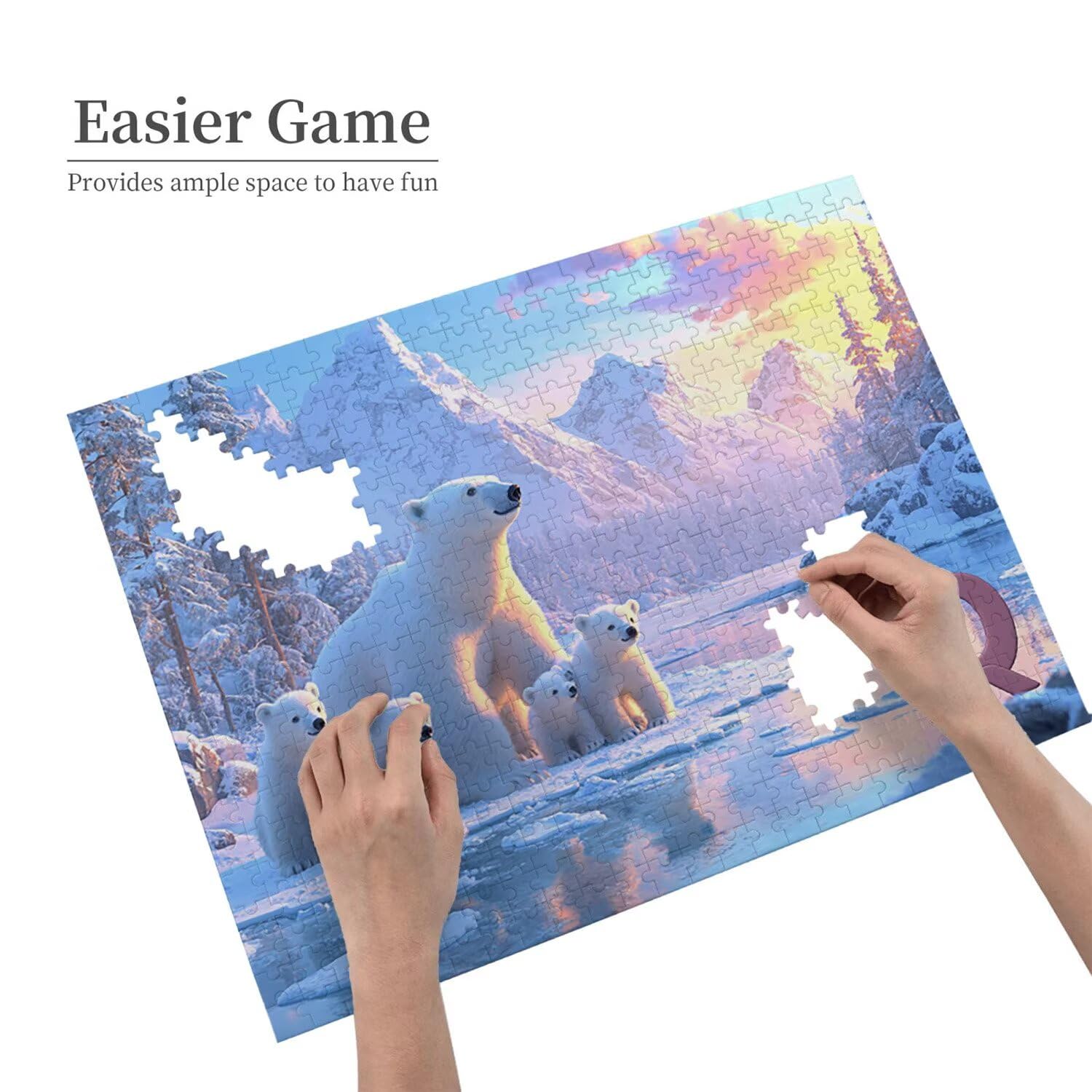 Puzzle in Legno per Adulti 1500 Pezzi | Orso polare| Giocattoli Educativi | Puzzle Adulti E Famiglie Decor | Dimensione Di 87x57cm | Regalo Adultis | Regali Natale (Formato: 34.8x22.8in) o-42