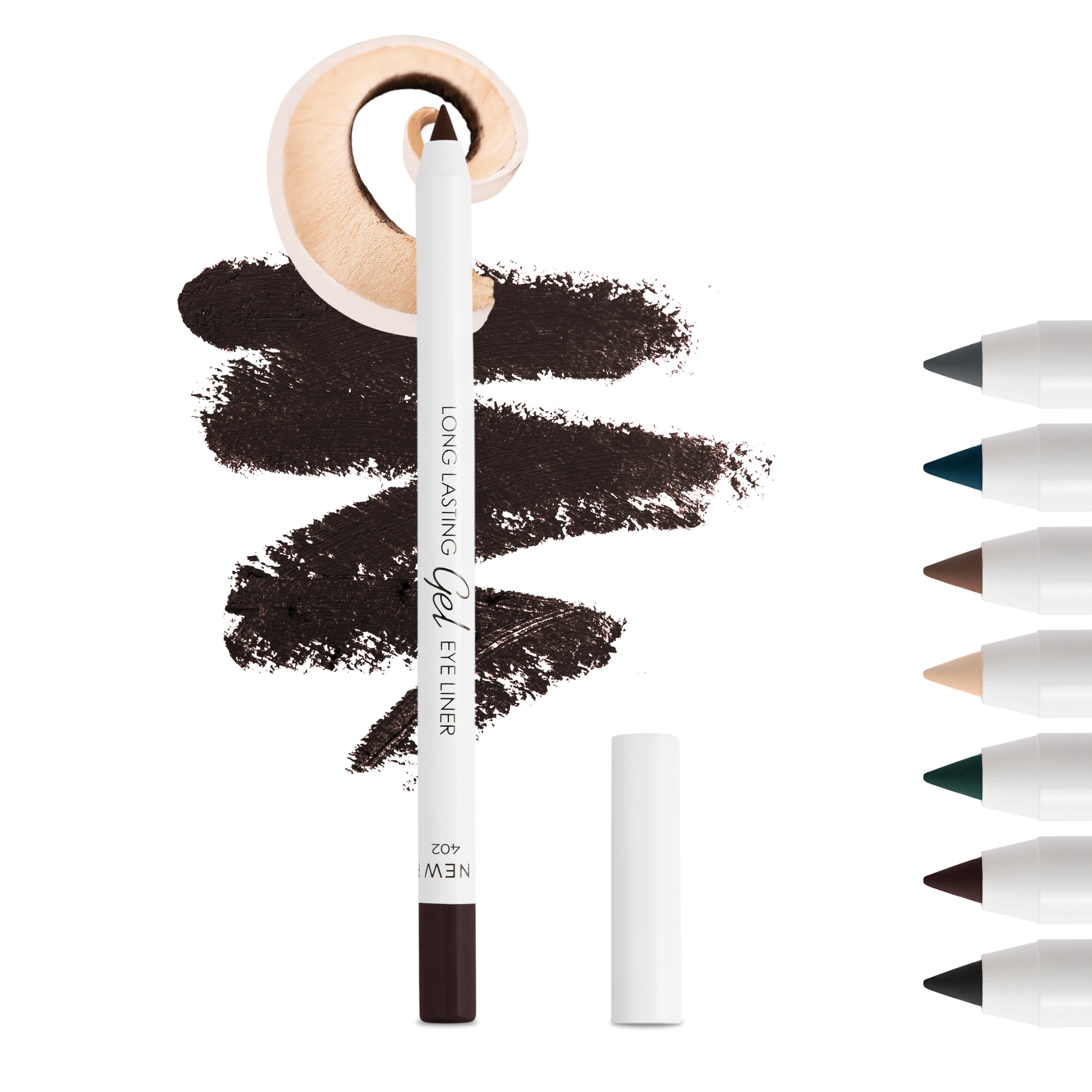 Lamel No Smudge Gel Eyeliner - Deep Brown - Waterproof Eyeliner Pencil - 10-Hour Wear, Sharpenable, Contact Lens Friendly, Vegan - Creamy & Sweat Proof Pencil - Highly Pigmented - 402 Shade