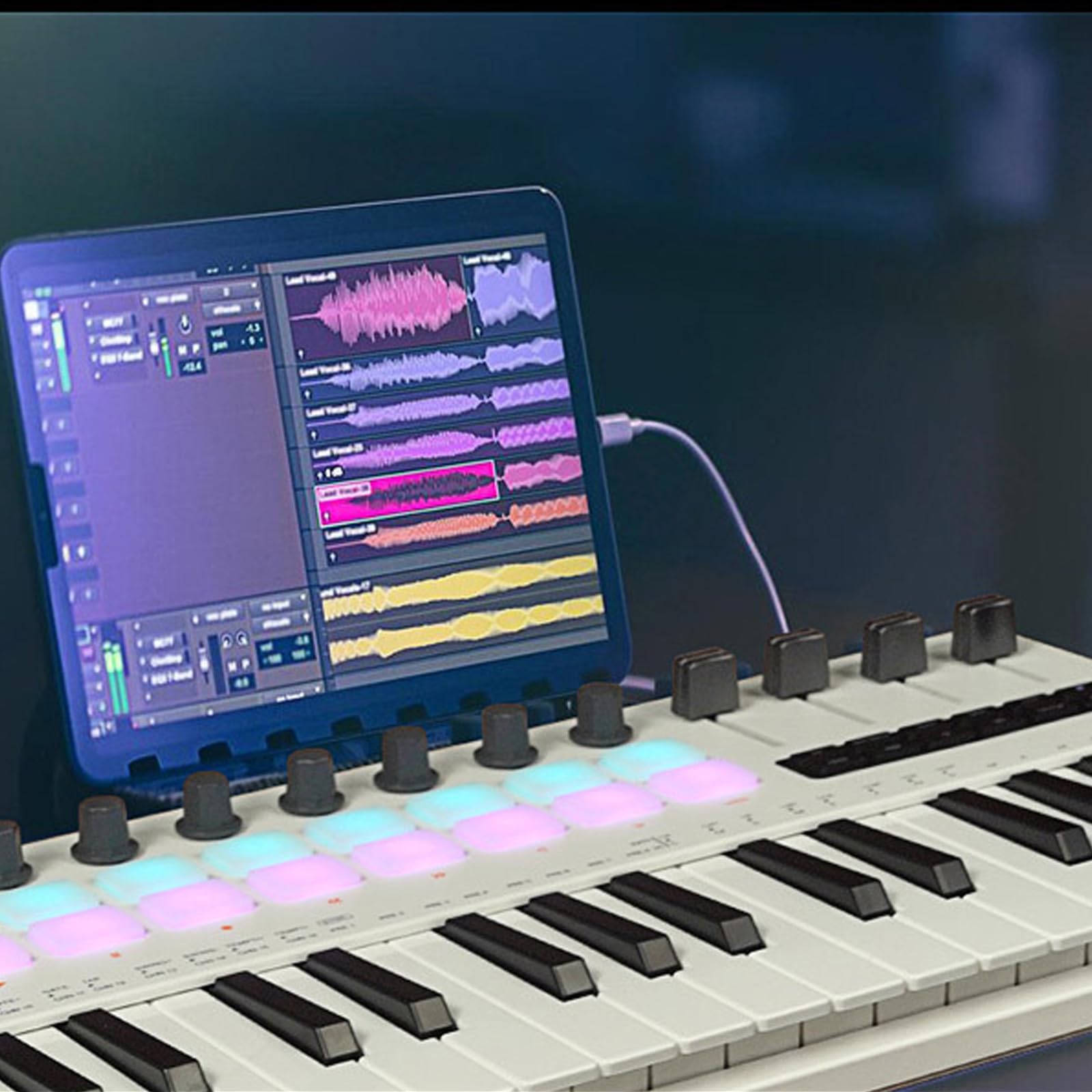 Pratico 37 Controller Tastiera Con Sentirsi Controller di Produzione Musicale Adatto Per Produttori Esterni Controller Tastiera Per La Produzione Musicale