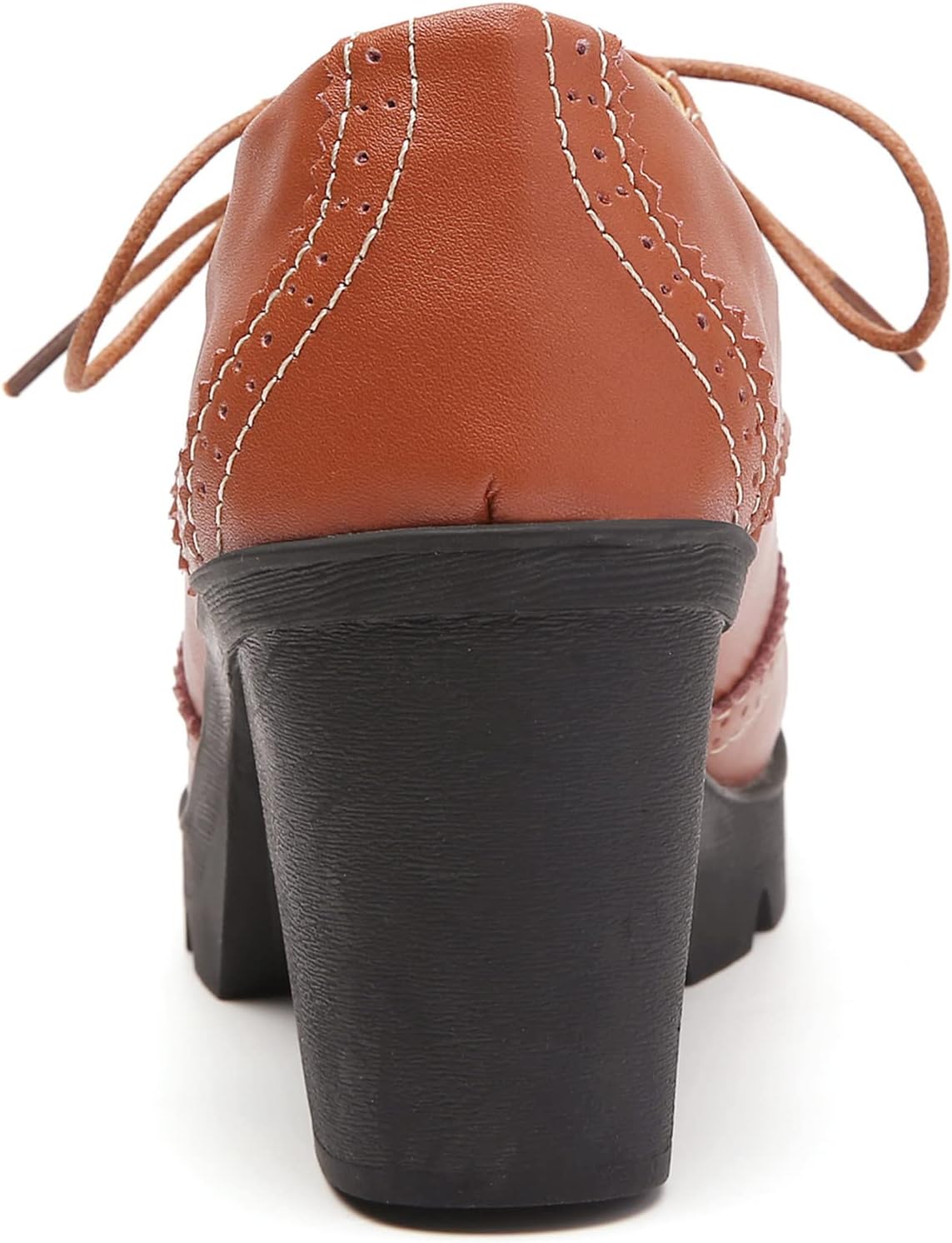 DADAWEN Women's Classic T-Strap Platform Mid-Heel Square Toe Oxfords Dress Shoes - Image 5