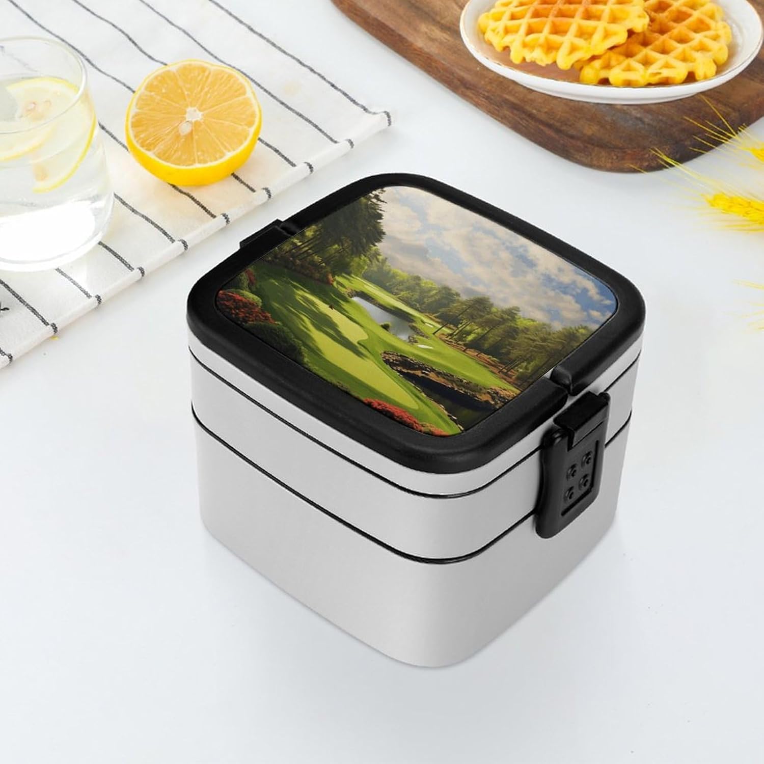 Adults Lunch Box Adult Bento Box Stackable Bento Box BPA-Free Golf Court Lunch Box Food Container Ideal for Meal Prep, Work, And On The Go