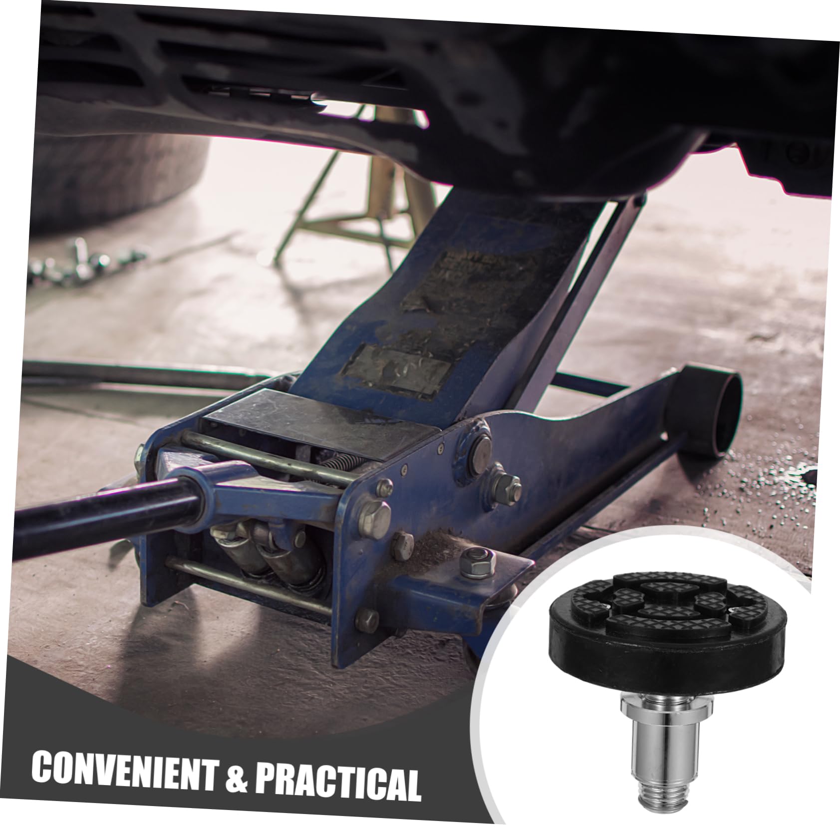 Zerodeko Universelle Runde Gummiauflage Wagenheberadapter für Fahrzeughebebühnen Rutschfest Robustes Gummi Metall Material Einfache Montage Kompatibel mit Autoliften in Garage