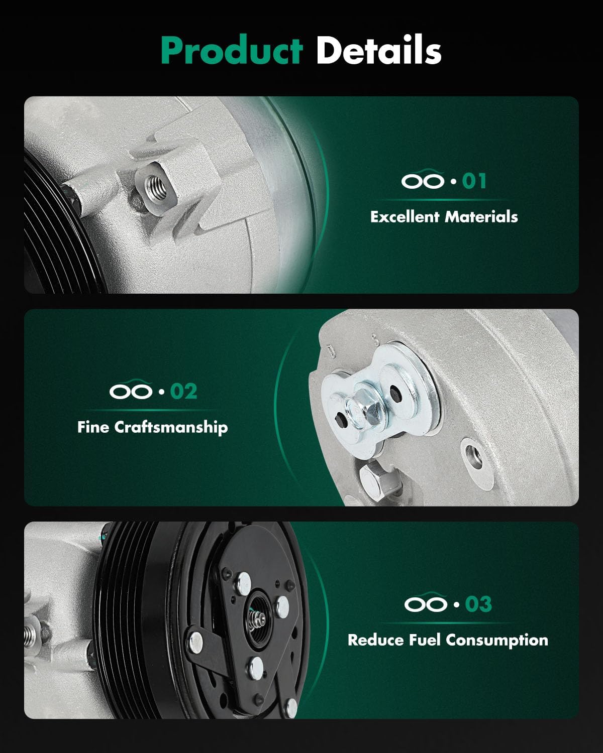 SCITOO CO 20446C AC Compressor 1998-2003 Compatible for Ch-evrolet S10 for GMC Sonoma for I-suzu Hombre 2.2L