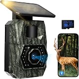 MAXDONE Caméra de Chasse Solaire Wi-FI - 48MP Camera de Chasse Connectée Telephone avec 5200mAh Batterie Rechargeable Camera Infrarouge Vision Nocturne Exterieur Animaux, Etanche IP66 - 1