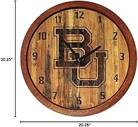 Vista 362 de The Fan-Brand NCAA Oklahoma Sooners: Faux Barrel Top Wall Clock Sports Team Bar Sign Décor - Home Man Cave, Party Decoration - Made On Demand
