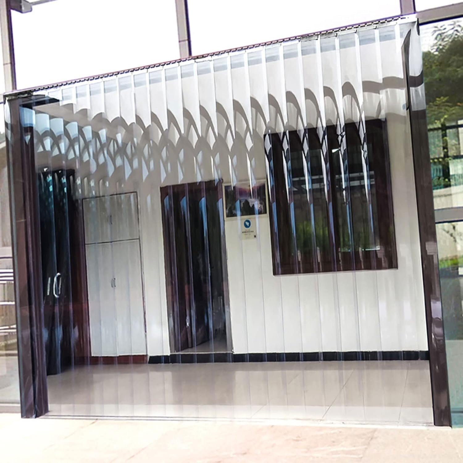 Rideau à bandes en PVC plastique souple transparent 0,9x2m pour isolation porte d'entrepôt