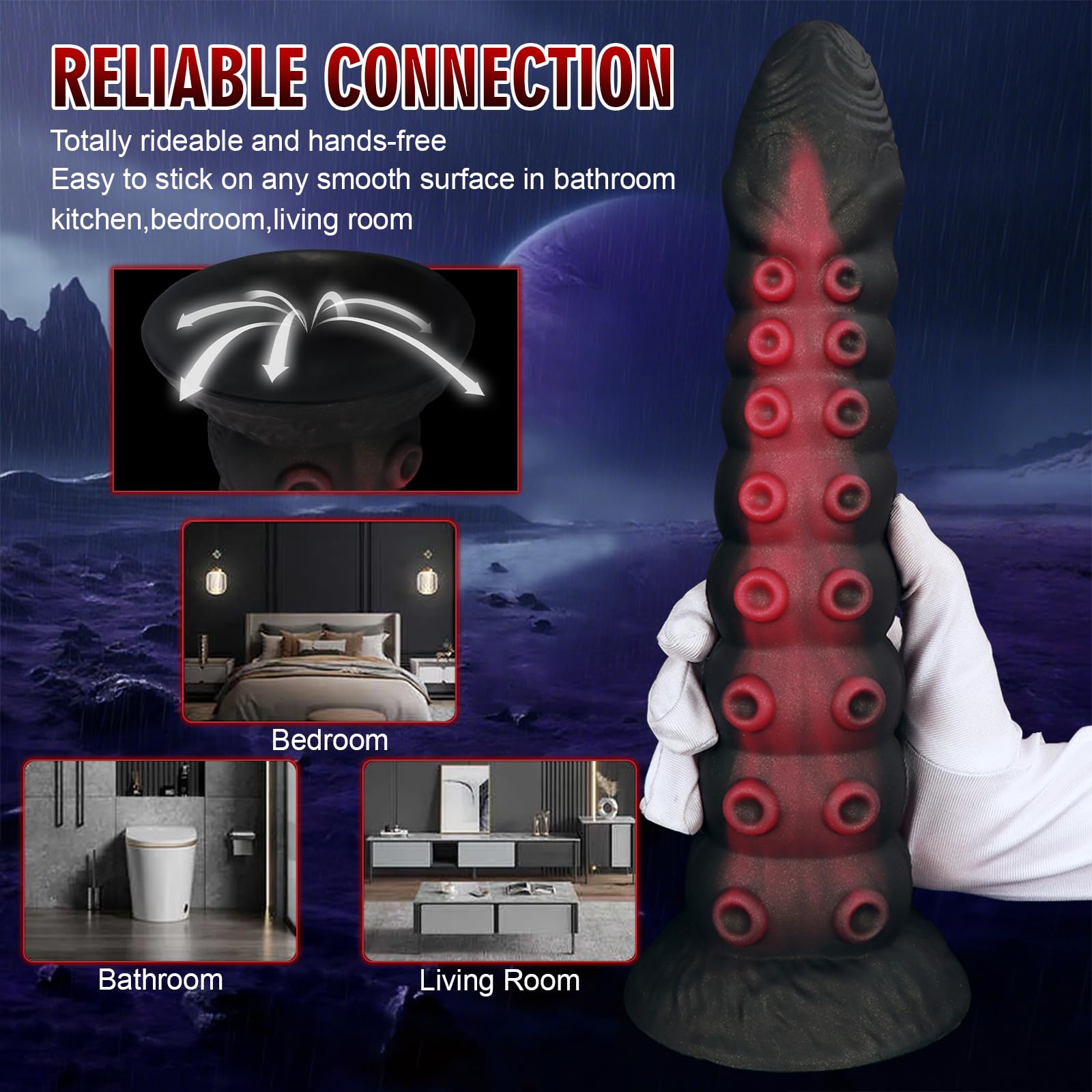 AMAZBEE Plug anale in silicone per allenamento di espansione Dildo anale a tentacoli con ventosa potente Plug anale mostruoso Sex toy per massaggio della prostata e del punto G (XL,1)