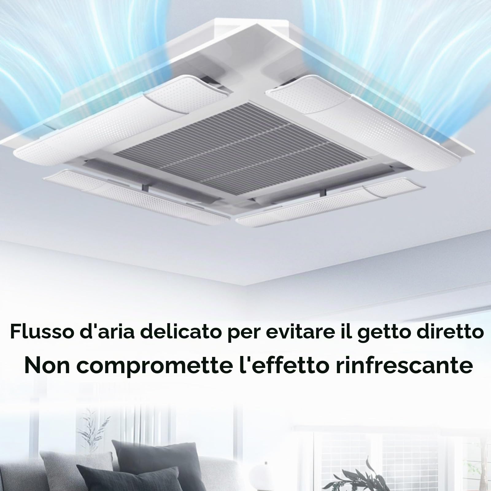 Deflettore Condizionatore Retrattile Deflettori per Condizionatori Regolabile Deflettore Aria Condizionata per unità a Cassetta da Soffitto, 4 Pezzi