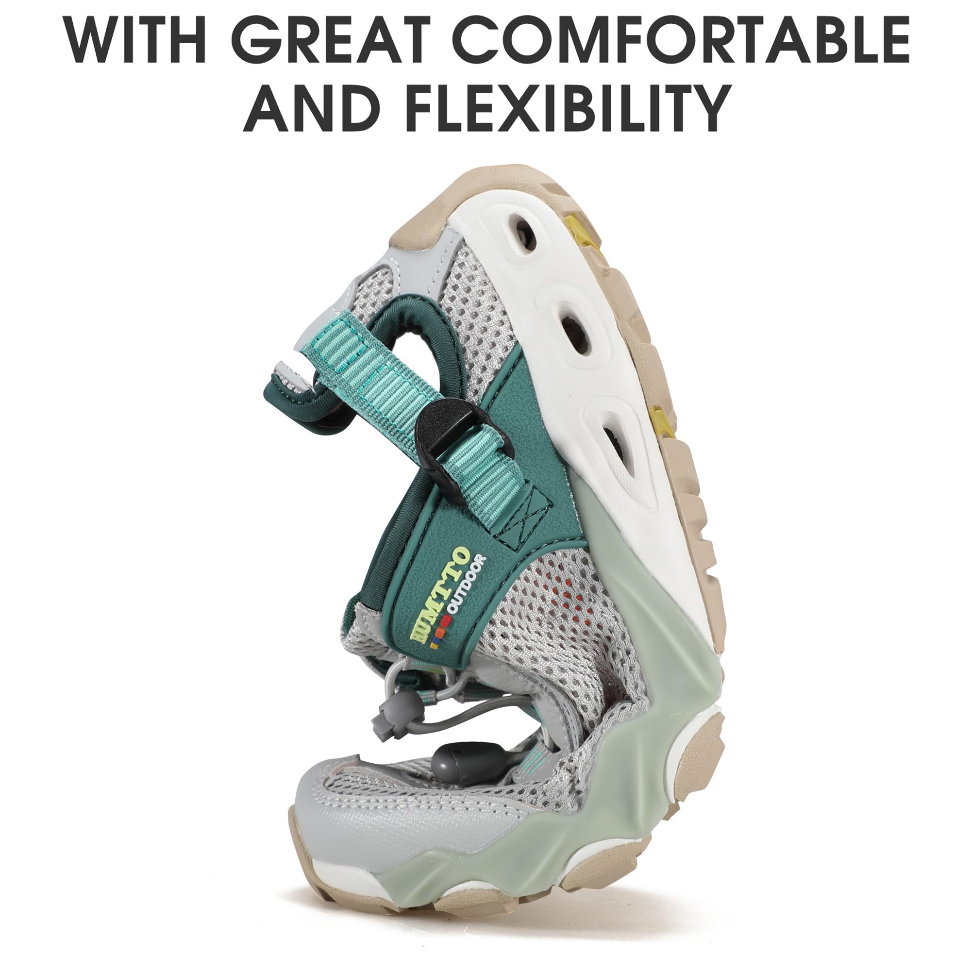 HUMTTO Zapatos de agua anfibios para mujer, sandalias de senderismo con puntera cerrada, sandalias de verano para exteriores, antideslizantes, zapatos de río, zapatos acuáticos de secado rápido