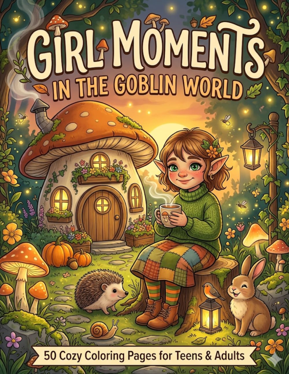 Girl Moments in the Goblin World: 50 Cozy Coloring Pages for Teens & Adults