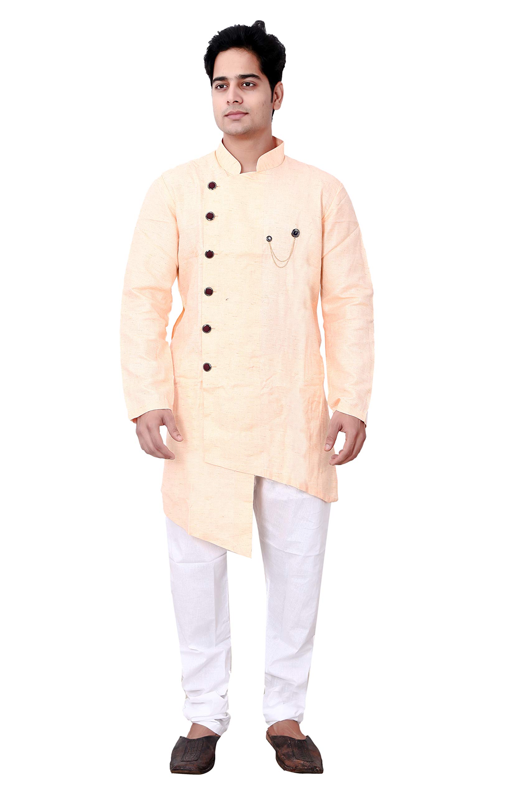 Basilio Men's Indo-Western Style Ethnic Set-101-Peach