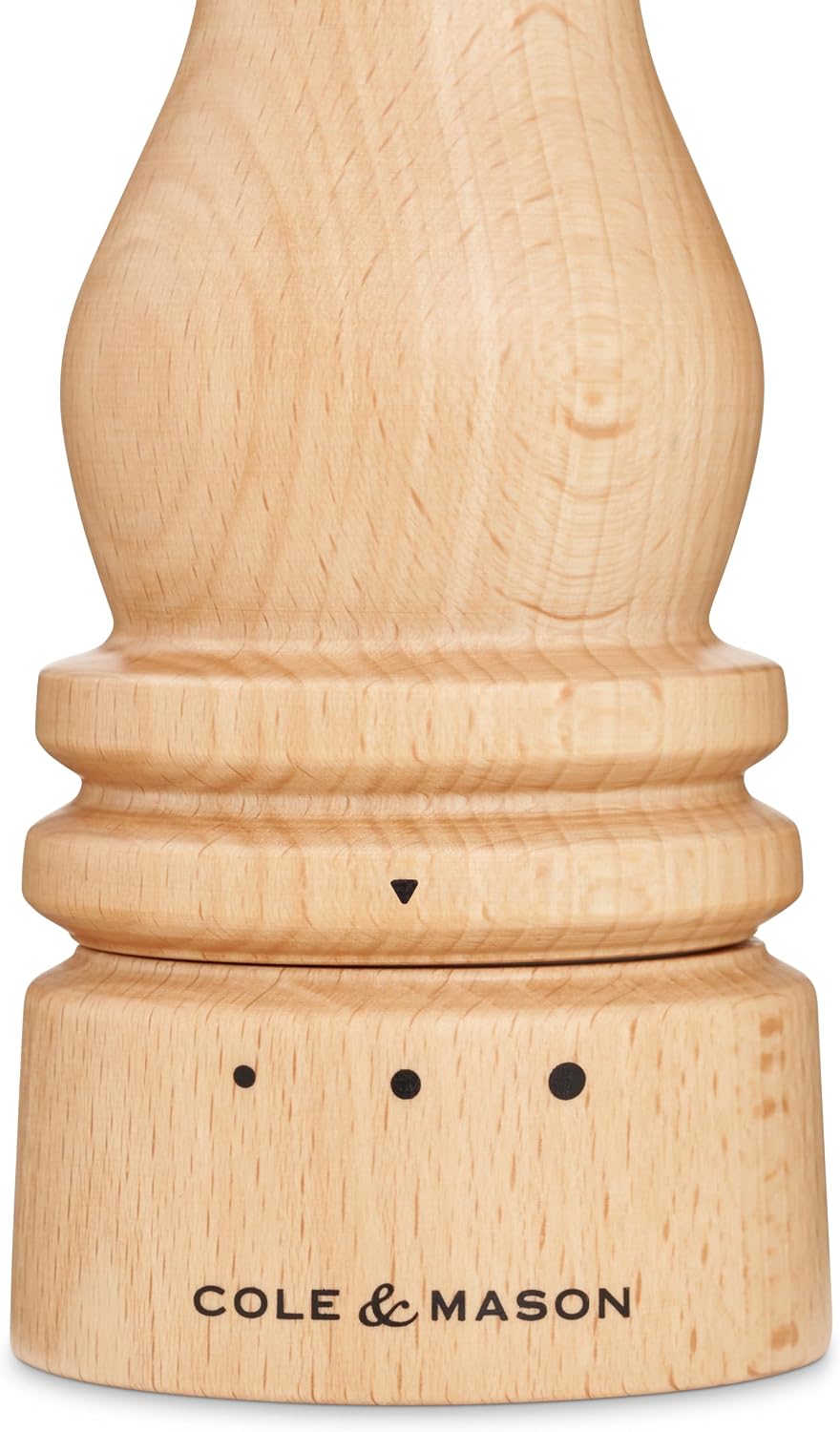Cole & Mason London Salt Mill - Refillable Spice Shakers with a Premium Wood Design - Adjustable for Fine to Coarse Seasonings - Uses Carbon Steel Mechanism - Beech Wood, 7”