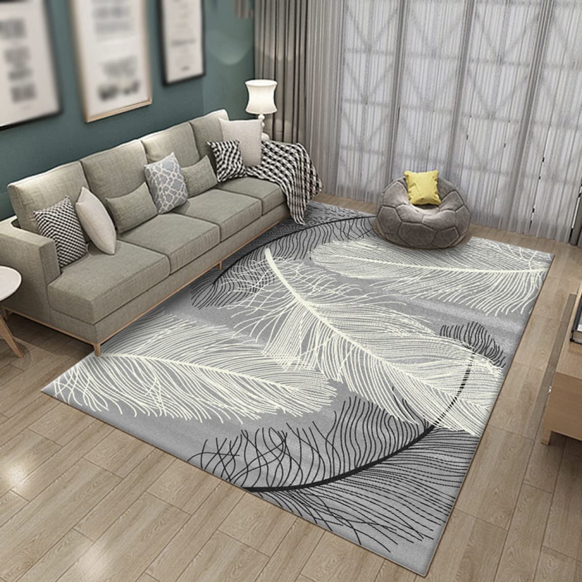 Amazon｜[ZS2L7] 北欧風ラグカーペット 洗えるラグ 幾何学柄 滑り止め