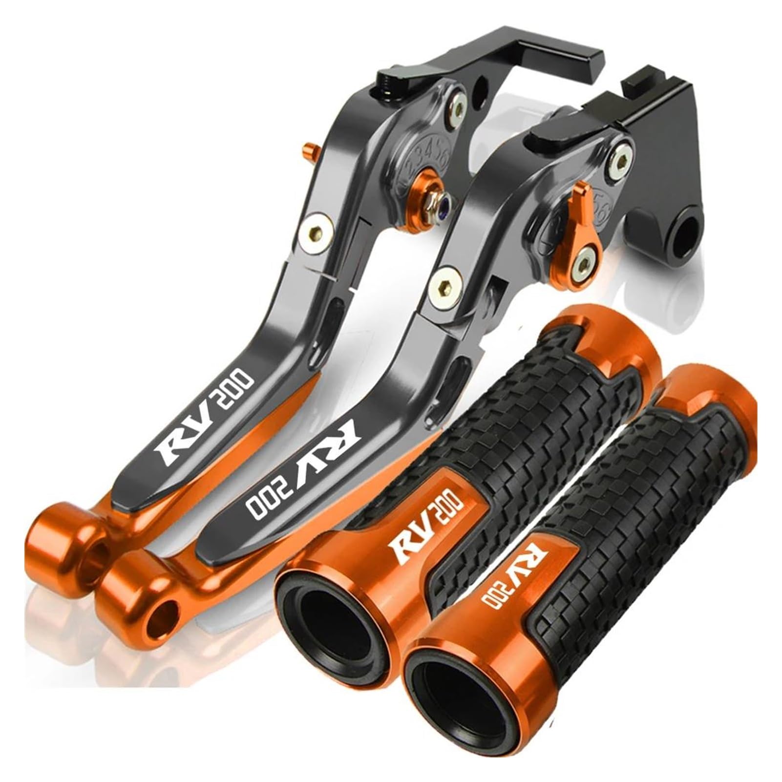 Aobeyo 14 Motorcycle Control Levers Adjustable Brake Clutch Levers Throttle Hand Bar For Suzuki Rv200 2016-2017(14)