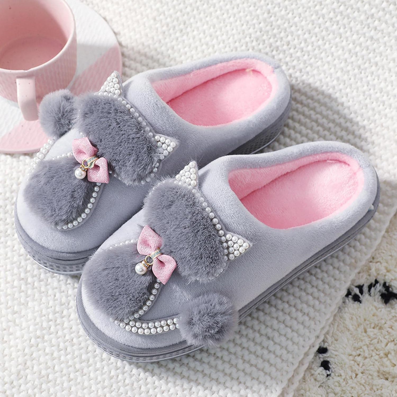 Pantoufles féminines chaudes d'automne contre les pieds froids 35