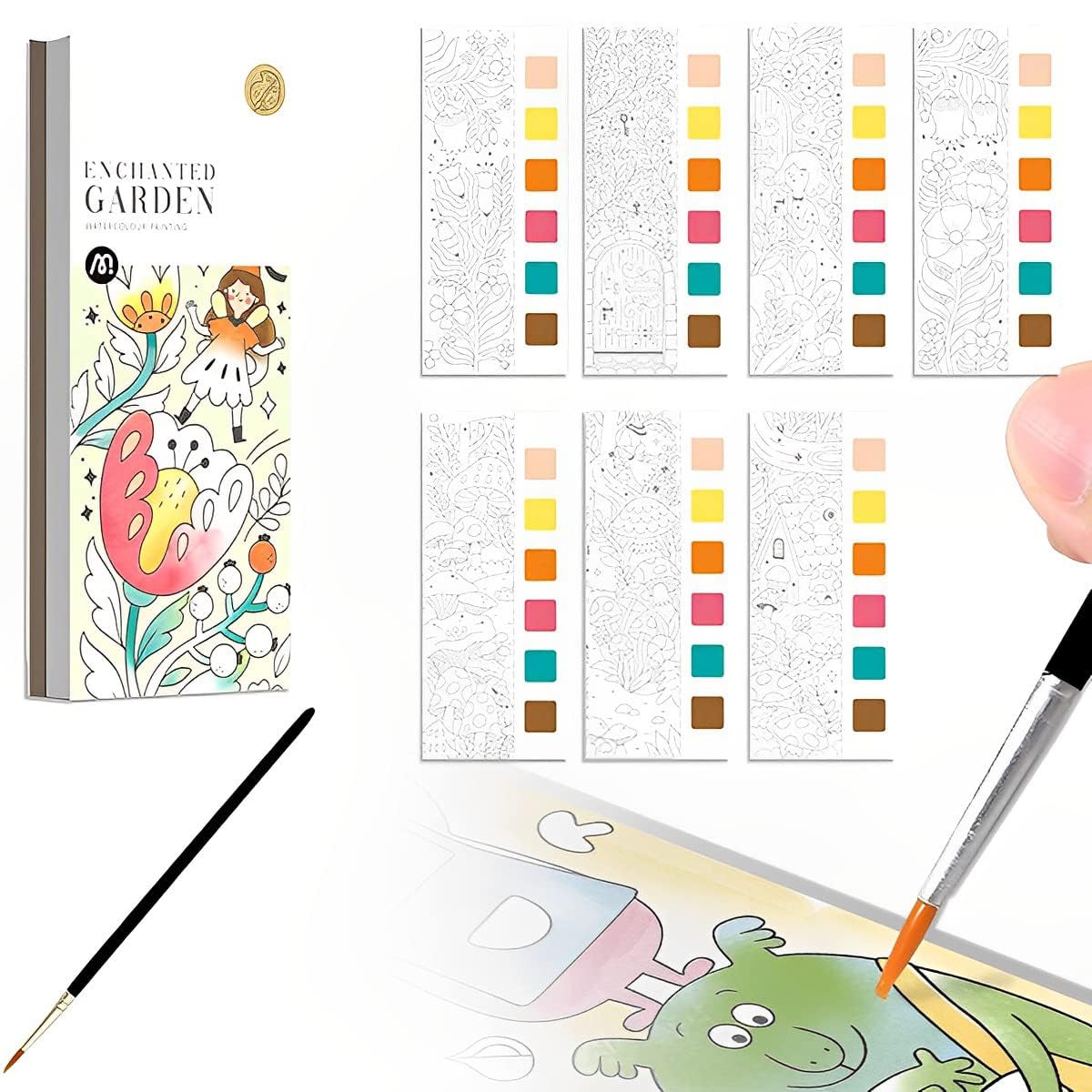 DEKEANSHKA Watercolor Painting Books for Beginners Pocket Book with 1 Paint Brush Painting Fun for Children Cartoon Watercolor Paint Book Gift Watercolor Paint Bookmark (21 Sheets) (B0CVQMPJM2) Amazon Price History, Amazon Price Tracker