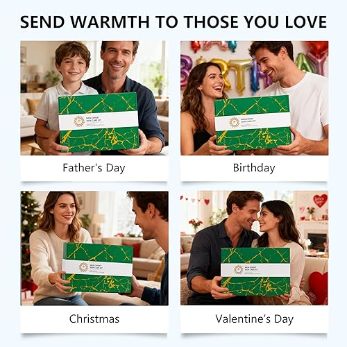 Miniatura 8 de Juego de 30 piezas de cuidado facial de bergamota para hombre, kit de aseo de barba para hombres, spa y regalo de cuidado personal, limpiador