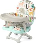 YOLEO Siège pour baby booster pour table à manger avec plateau amovible, siège pour boosteur réglable Portable pour la nourriture bébé / bébé, siège à manger pliable voyage et facile à nettoyer (Grey)