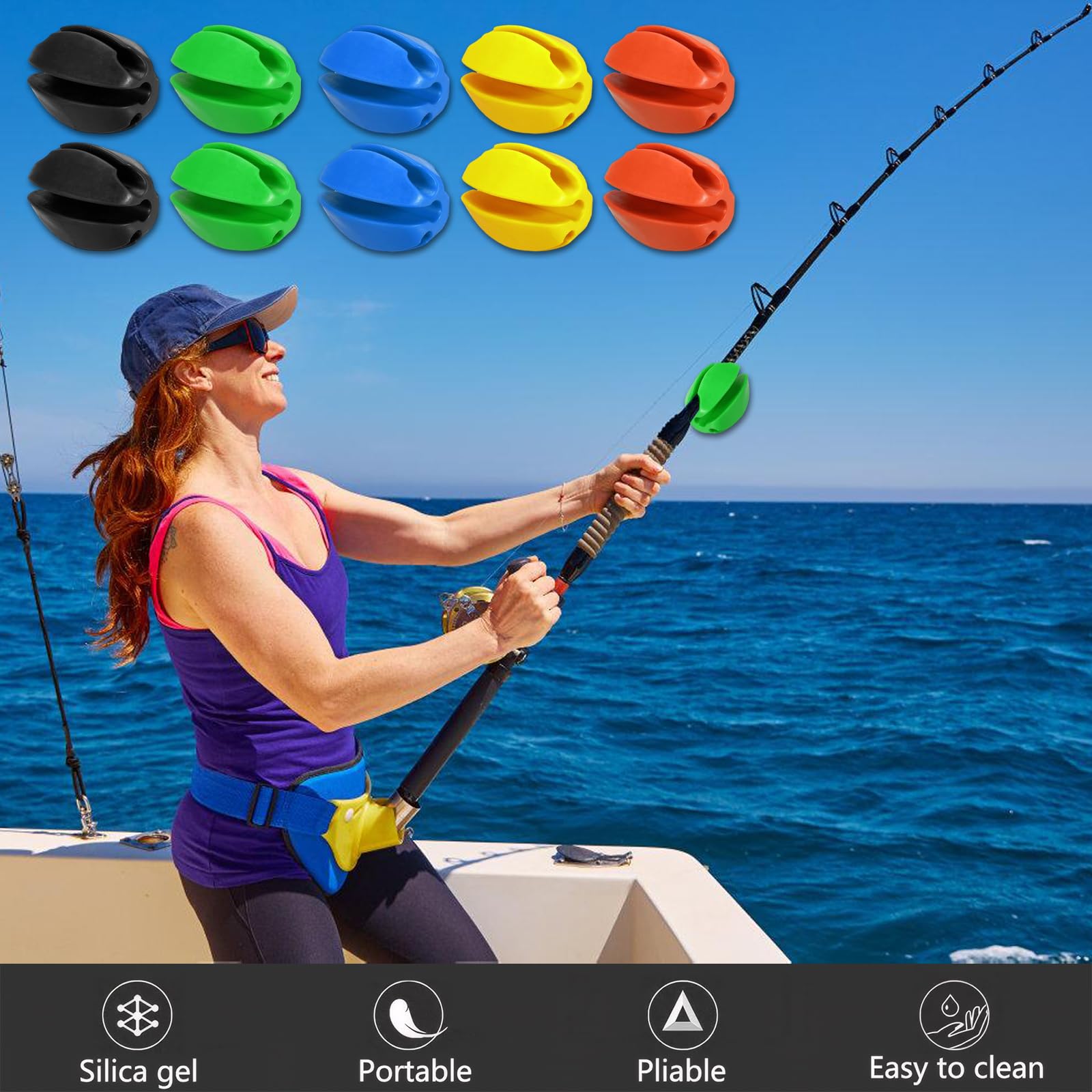 Gummi Angelruten Halter - Hochelastischer Rutenhalter | Für Reservoir, Fluss & Meeresangeln