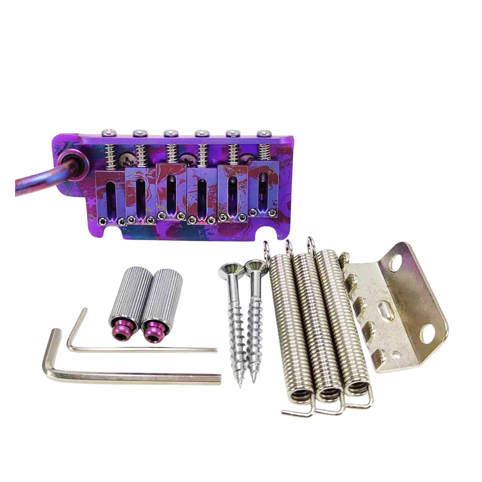 Puente De Aleación De Titanio Base De Latón Guitarra Eléctrica Pequeño Doble Trémolo Pieza Trasera Plana | Puente de guitarra(Purple)