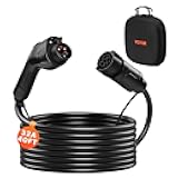 EV Charger Extension Cable, 32Amp 40 ft J1772 Extension Cord Compatible with 120V-240V SAE J1772 Electric Vehicle Chargers, Level 1/Level 2 IP66 Heavy Duty Car Charging Cable with Carrying Bag