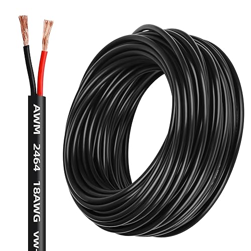 Miniatura 25 de Lesnlok Cable eléctrico calibre 20 AWG con 2 conductores de cobre puro, libres de oxígeno, trenzados, de cloruro de polivinilo, estañados