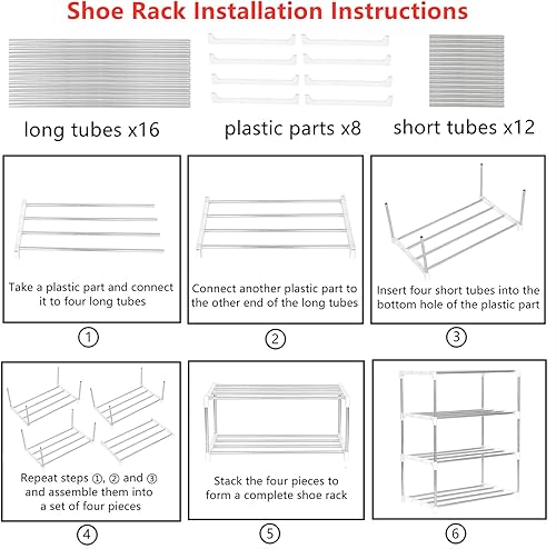 Miniatura 80 de Zapatero pequeño apilable, entrada, pasillo y armario, ahorra espacio de almacenamiento y organización (4 niveles, azul)