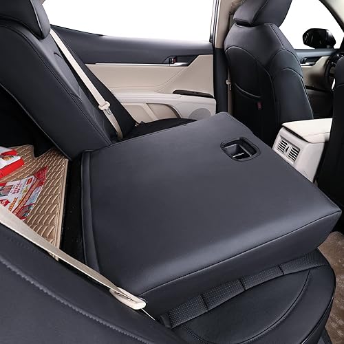 Vista 3 de EKR - Fundas de asiento para automóvil, de ajuste personalizado, no compatibles con híbridos, juego completo, de cuero (color negro y gris)