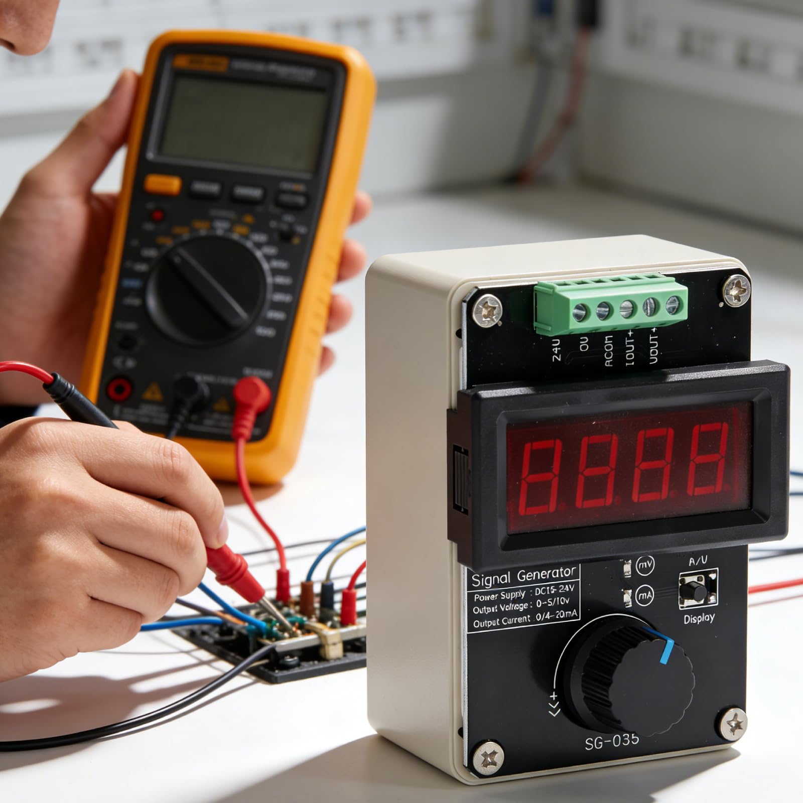 Digitaler Signalgenerator, 0‑10V 0‑20mA Spannungsstromsignalgenerator Stromspannungssimulator, Handheld Einstellbare Stromspannung signal generator Analoger Signalquellenkalibrator für SPS Debugging