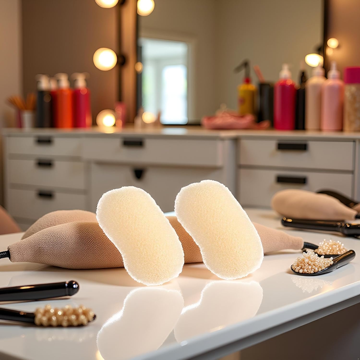 Charmante Bump It Up Volumeneinlagen – Do Beehive Hair Style Tool – Haarpads & Styling-Clip-Zubehör für Frauen, Beige, 2 Stück