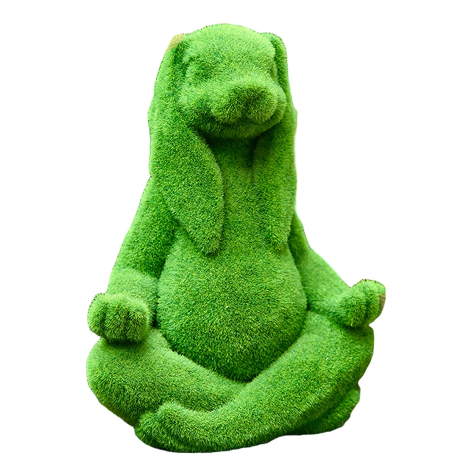 Statue lapin floqué pour jardin zen et décoration de terrasse printanière
