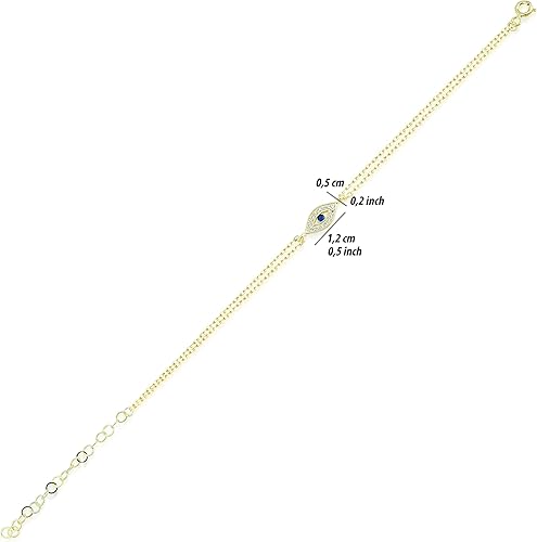 Miniatura 5 de LYKIA Gargantilla de plata de ley 925 chapada en oro de 18 quilates con circonita Cadena colgante de protección para mujer, viene con una hermosa