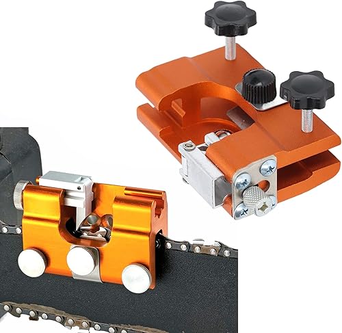 Miniatura 5 de Afilador de motosierra, aleación de aluminio, afilado rápido, fácil de operar, afilado de motosierra, soporte de guía de protección, manivela de