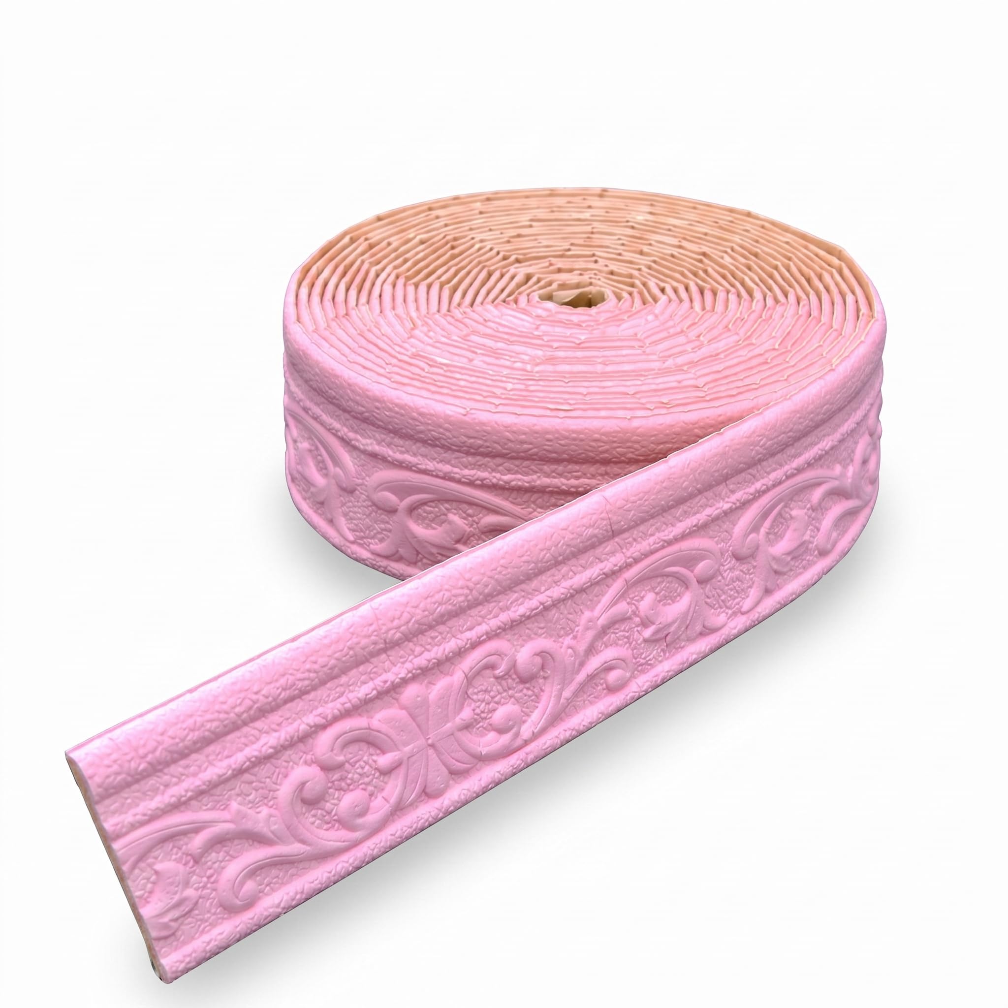 Guest Ruyunlai Pink Self Adhesive 3D Foam Wall Trim Peel And Stick Wallpaper Border For Ceiling Crown Molding And Wall Skirting Baseboards 7.8Cm X1000cm