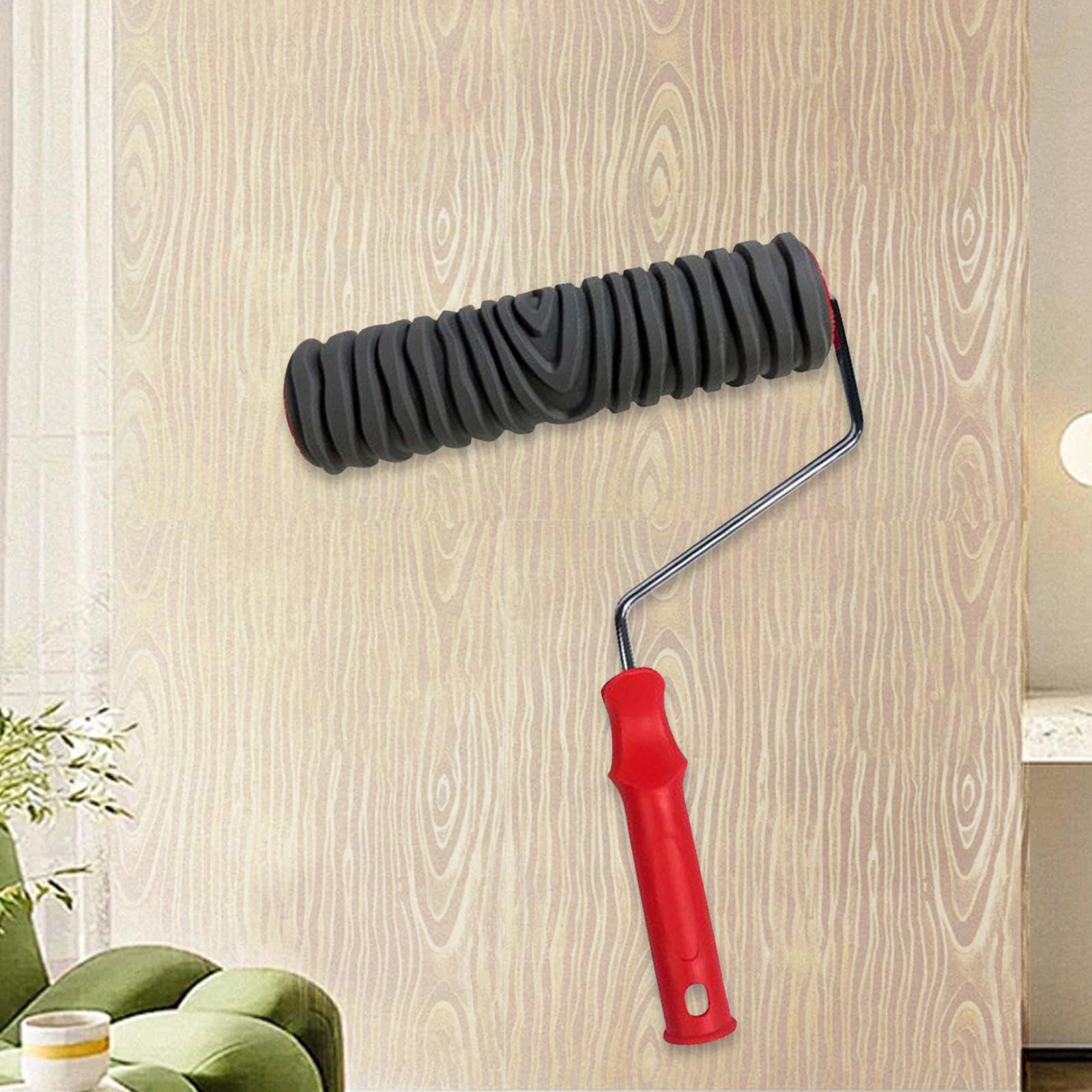 Rullo per Pittura con Motivi in ​​gomma Goffrata Strumento per Pittura Decorativa Murale Rullo con Motivi Multipli Manico Comodo per Il Fai Da Te, Style C