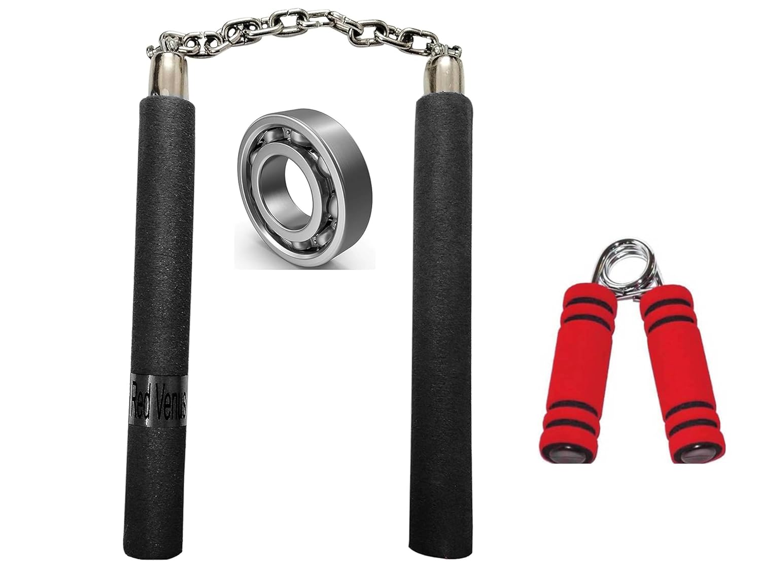Red Venus Combo of Foam Gripped Wooden Handle Heavy Ball Bearing