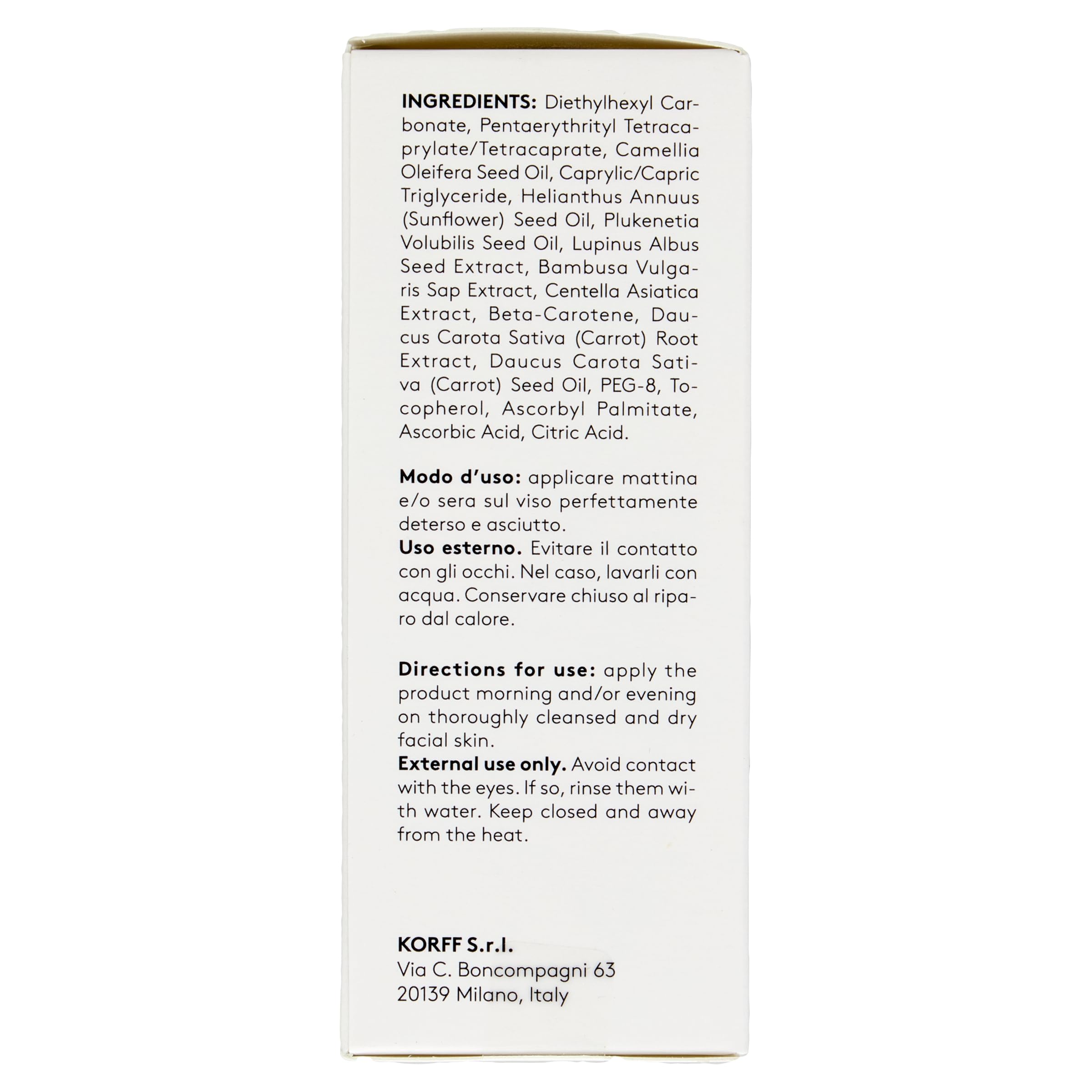 Korff Siero Calming Cica - Siero Viso Lenitivo e Idratante, Antirossore per Pelle Sensibile, con Vitamine e Biotici, 30ml
