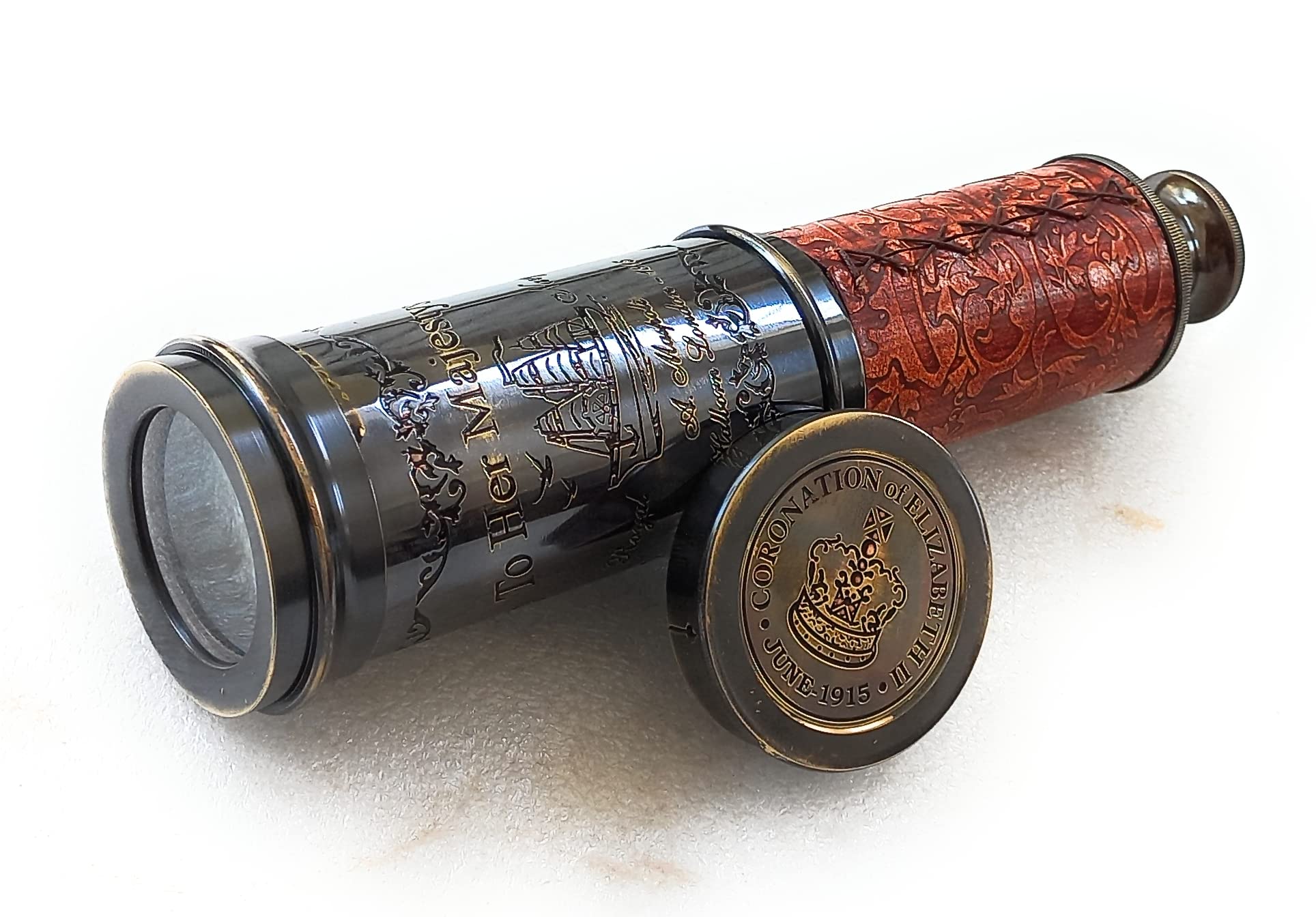Vintage Spyglass Decorative Telescope - Pirate Style Scope Scout Gift (Her Majesty 20