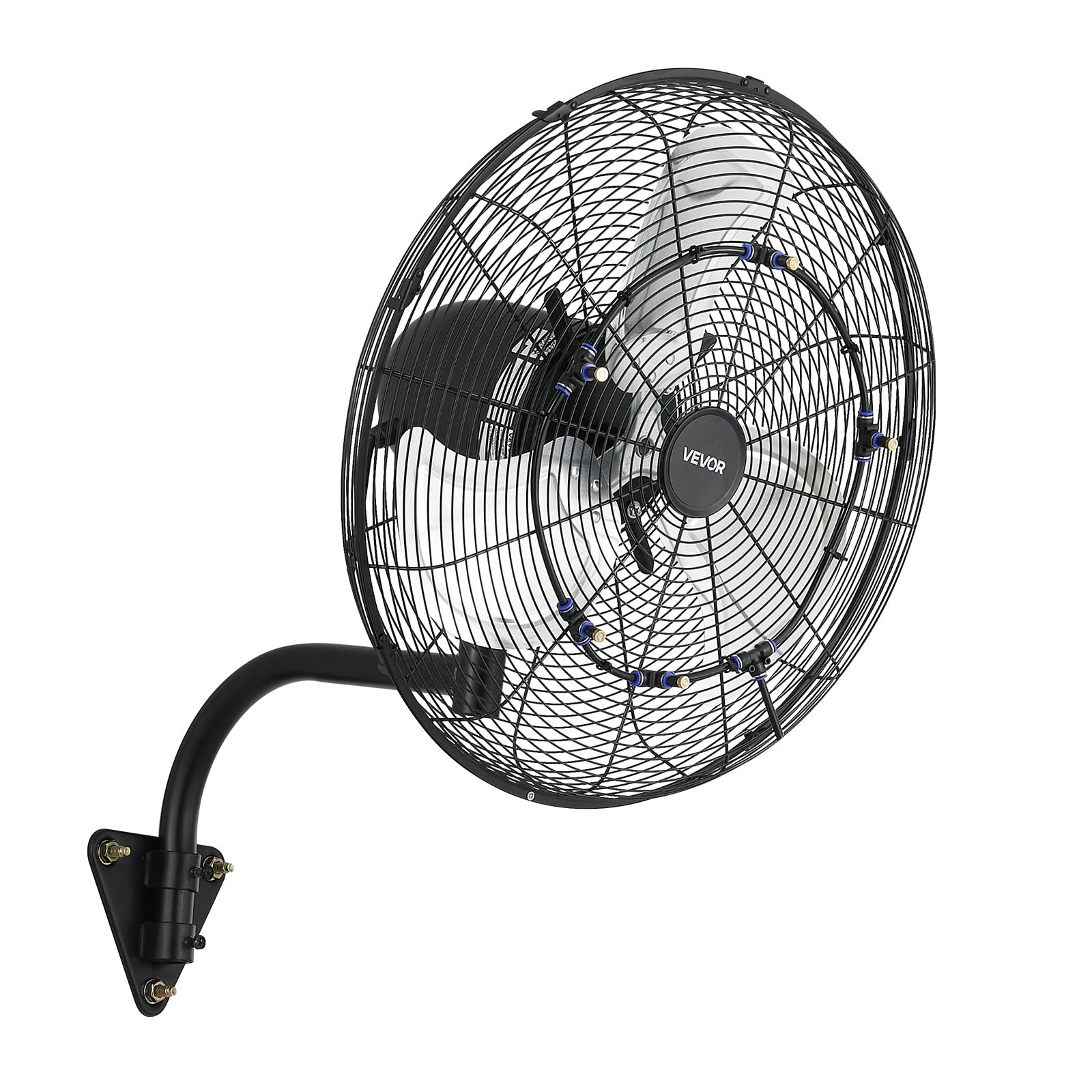 VEVOR Ventilatore da Parete Industriale, 505 mm, Ventilatore Oscillante a Muro con Nebulizzazione, IP44, 3 Velocità, Telecomando, Flusso d'Aria Potente, per Officine, Garage e Ambienti Commerciali