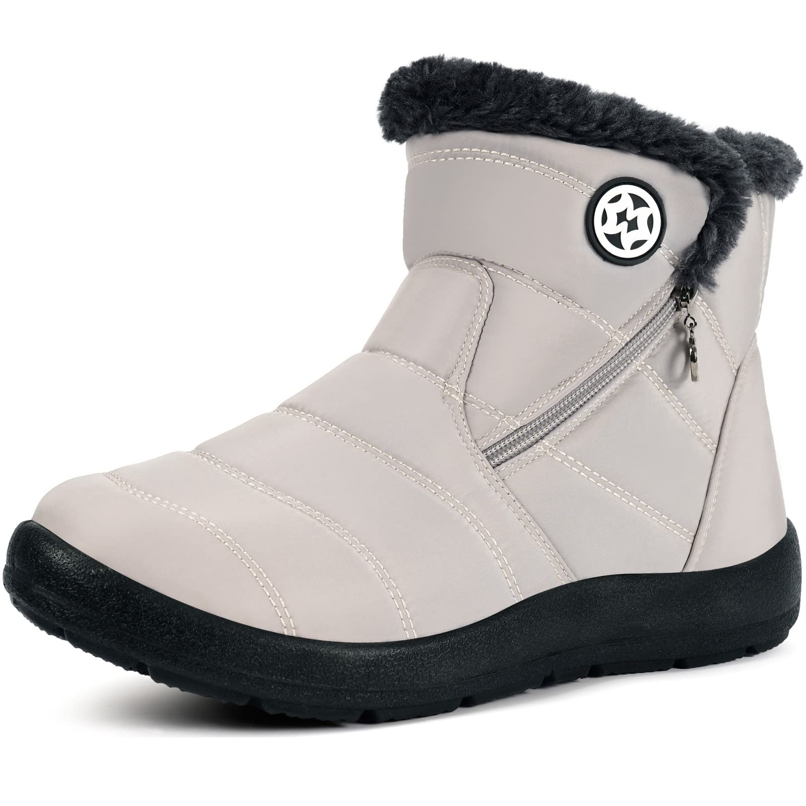 Hsyooes Stivali Donna Invernali Stivaletti Moda Stivali da Neve Foderato Caldo Scarpe da Inverno Impermeabili