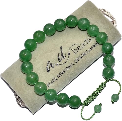 Miniatura 2 de AD Beads - Pulseras de gemas naturales de 0.39 pulgadas, cristales de sanación, macramé ajustable de 7 a 9 pulgadas