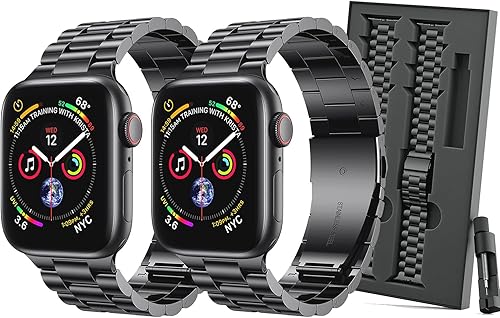 Correa VenPgYol compatible con Apple Watch de 45444241401.496 in, correa de repuesto de acero inoxidable de 0.86 pulgadas compatible con iWatch