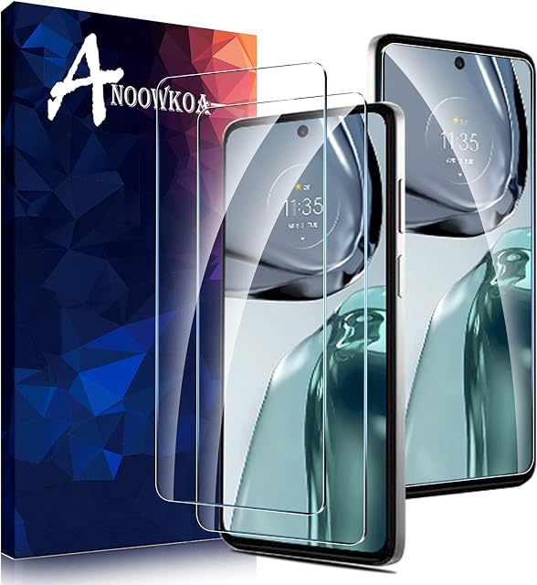 Anoowkoa [2 Pack 0.26mm Premium Compatible with Moto G62 5G/G73 Screen Protector Tempered Glass Film Guard Cover-Genuine Glass-One-Push Super Easy Installation