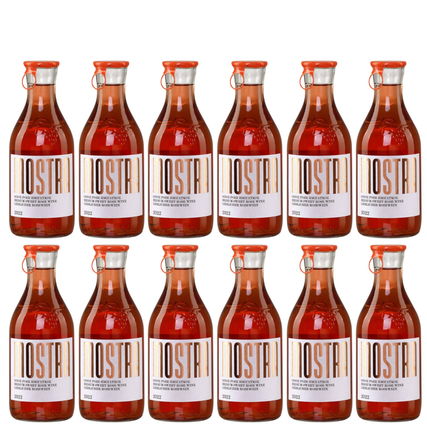 Mostra Imiglykos rose lieblich 12x 0,5l | Weingut Tsililis | Lieblicher Roséwein aus Griechenland | + 20ml Jassas Olivenöl