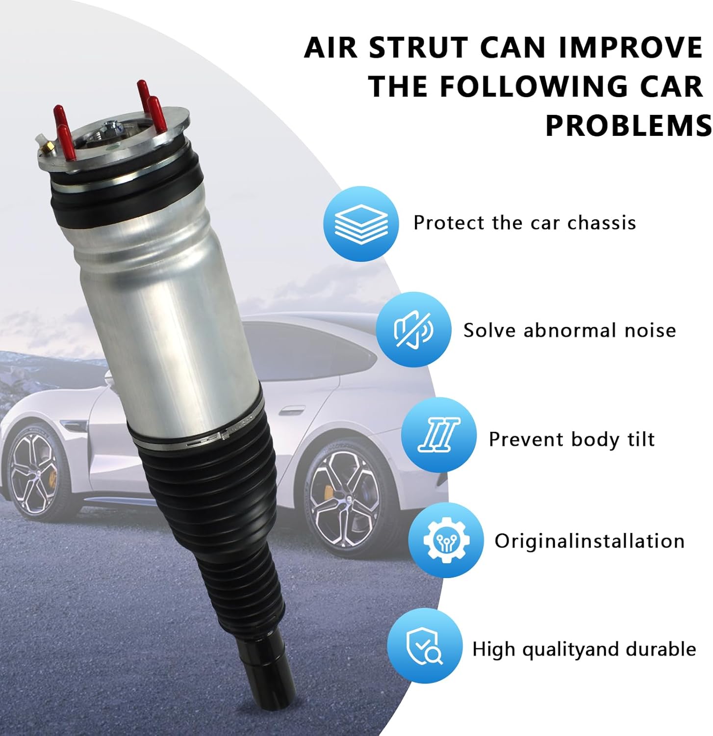 Front Shock Absorber w ADS EDC Fit for 2013-2022 Land Rover Range Rover L405, Range Rover Sport L494 Replacement for OE LR038805 LR087094 Left