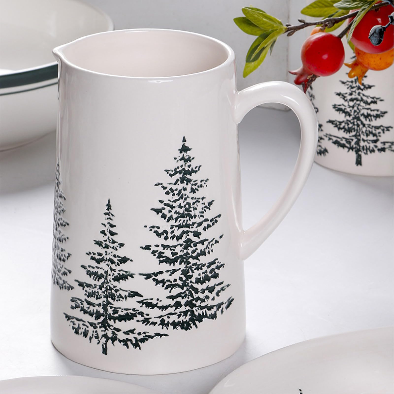 Piastra in ceramica per albero di Natale a colori sotto smalto