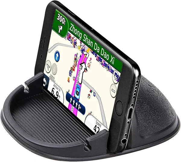 Oleksil Car Cell Phone Holder Dashboard Phone Mount - Anti-Slip Silicone Pad Phone Stand Compatible with iPhone, Samsung, Android Smartphones