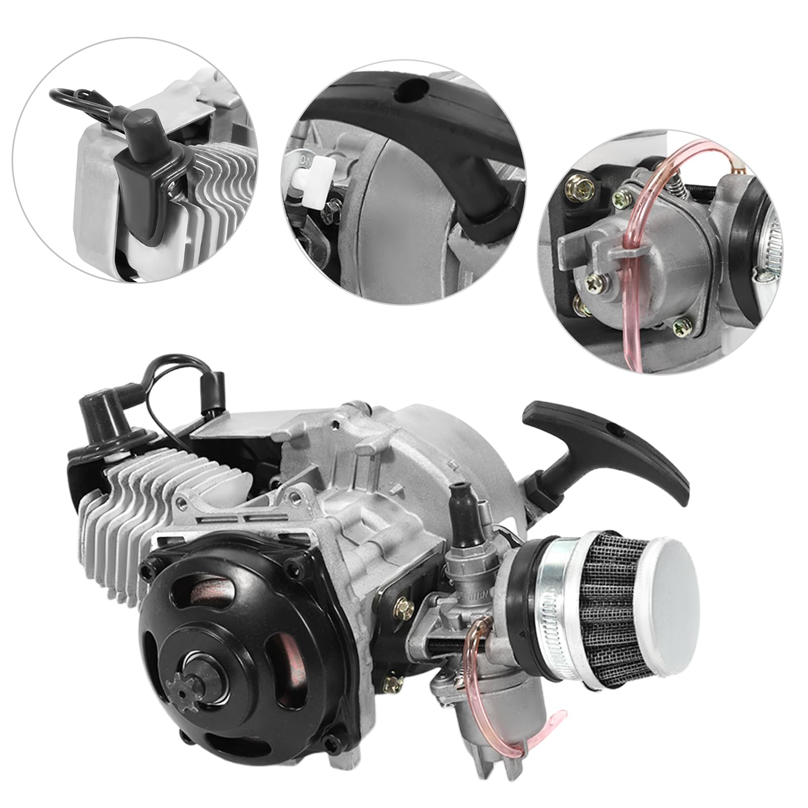Kit de motor de motor de 2 tiempos de 49 cc, arranque eléctrico, quad Dirt Pit Bike para minimoto, minimoto de motocross o mini quad. Kit de rendimiento óptimo y diversión de conducción