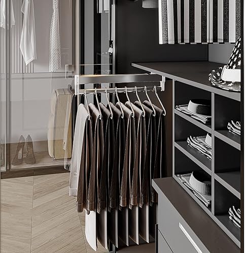 HONGKEFIT Riel de ropa extraíble ajustable de 30 a 315in barra de armario extensible de acero para almacenamiento de ropa de pantalones armario