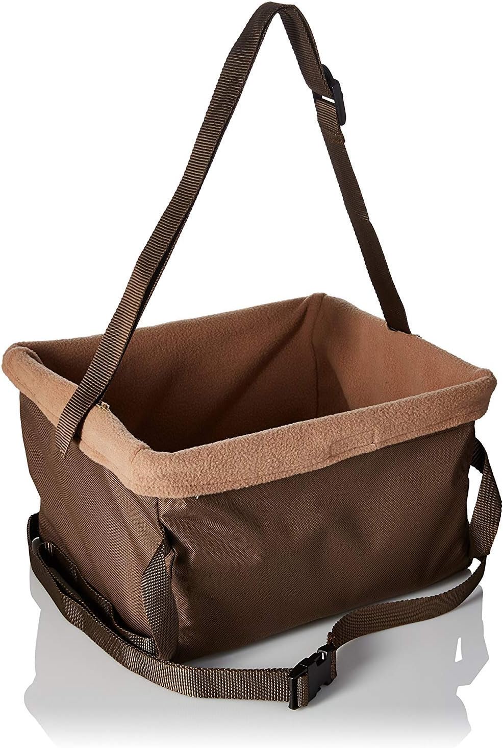 Medium Brown Soft-Sided Dog Car Booster Seat